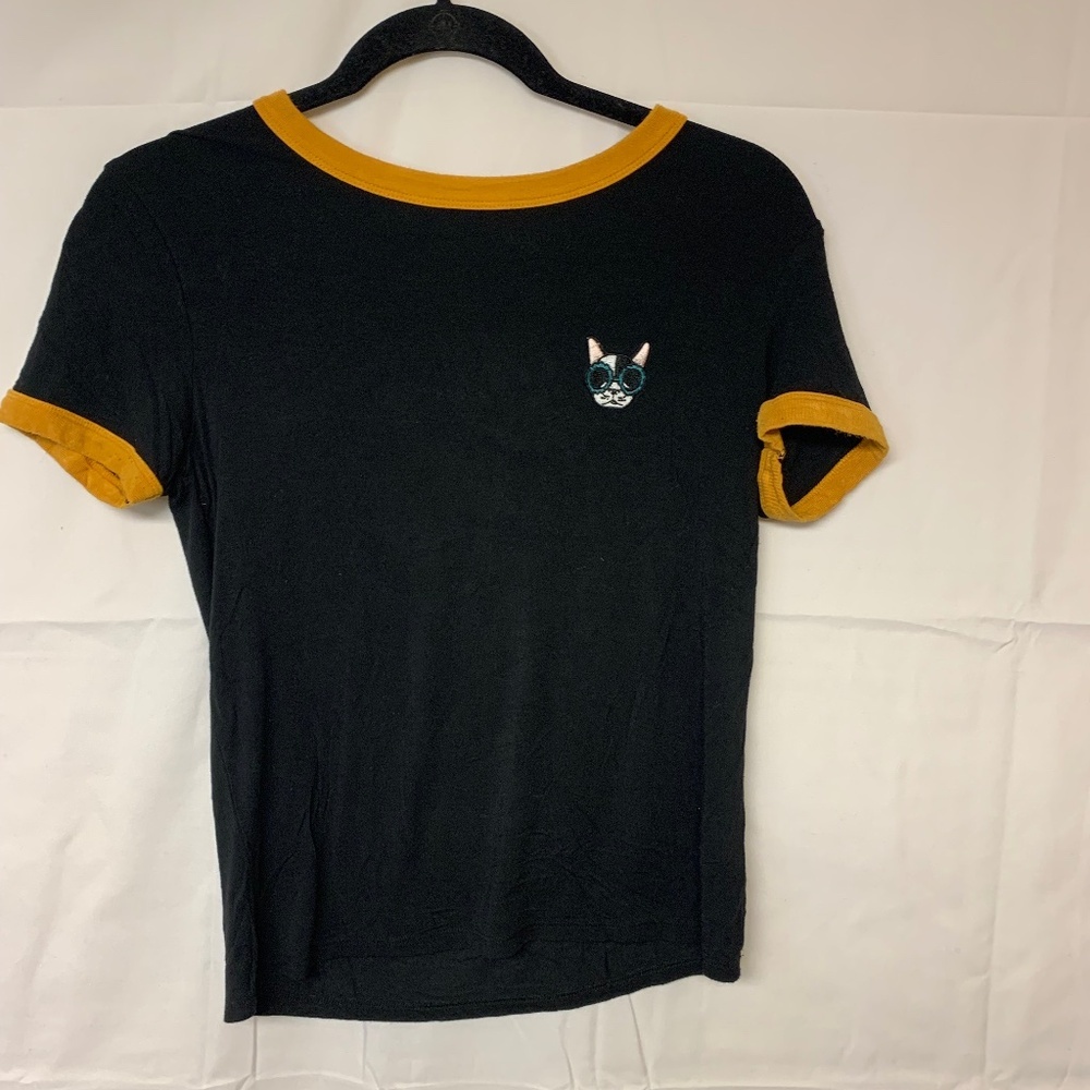 Forever 21 Top Embroidered Cat Fun Unique Boho Women’s SZ S